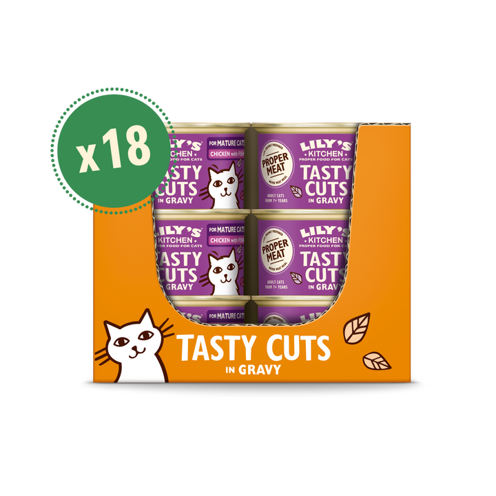 Chicken with Fish Tasty Cuts in Gravy for Mature Cats (18 x 85g)